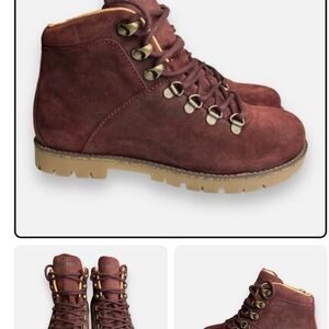 Birkenstock Burgundy Suede Hiking Boots